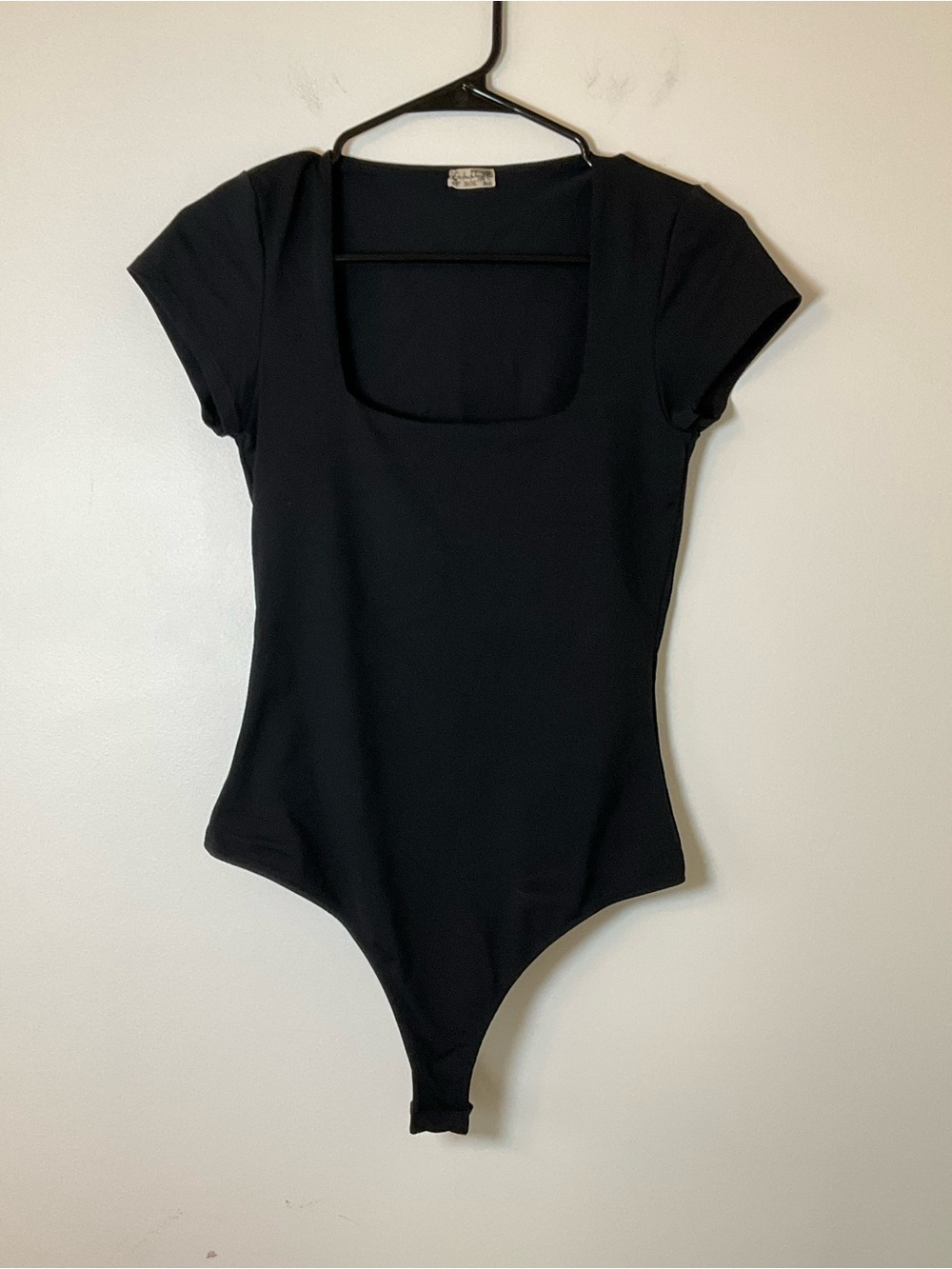 Free People Black Square Neck Bodysuit Size Small